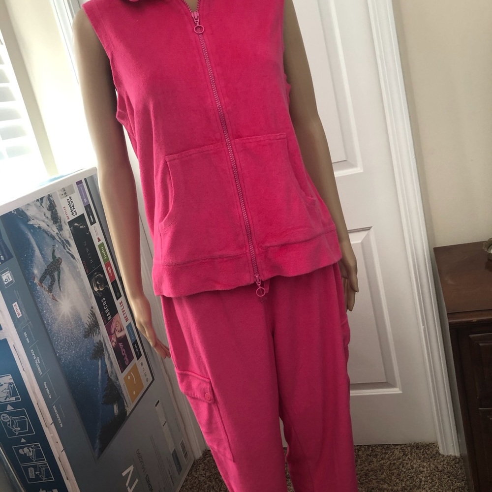 Terry Cloth Hooded Vest/Pant Set